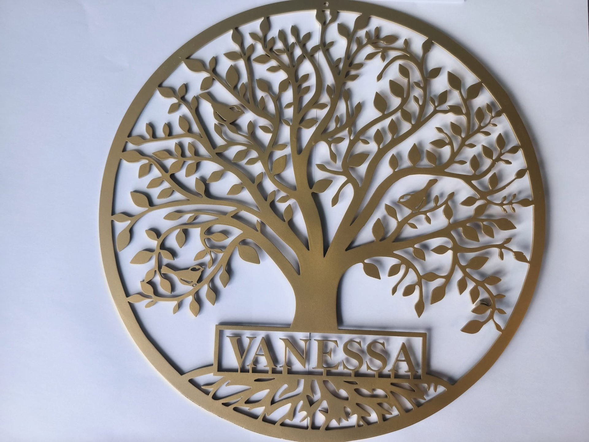 Décoration murale en métal découpé : arbre de vie personnalisé Vanessa